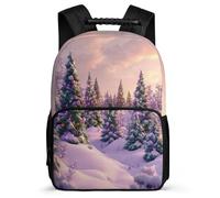 TPISLI Zaino Scolastico Snow Scene Classe 1-3 per Ragazzo Ragazza Cartella Scolastica Beautiful Winter Theme 7-11 Anni Backpack, Manico Robusto Resistente Leggero Natale Scuola