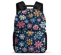 TPISLI Zaino Scolastico Snowflake Pattern per Ragazzi Ragazze Classe 1-3 Borsa Scuola Snow Scene Motif 7-11 Anni Backpack, Schienale Imbottito Tessuto 1680D Viaggio Uso Quotidiano