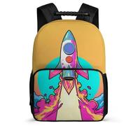 TPISLI Zaino Scolastico Space Rocket Bambino 6-10 Anni Borsa Scolastica Space Ship Classe 1-3 School Bag, Tasche Laterali Manico Robusto Ritorno a Scuola