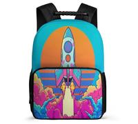 TPISLI Zaino Scolastico Space Rocket Elementare per Bambina Borsa Scuola Space Ship 6-10 Anni School Bag, Resistente Leggero Tessuto 1680D Regalo Compleanno