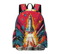 TPISLI Zaino Scolastico Space Rocket Ragazzi Classe 7-8 Borsa Scolastica Space Ship Ragazze Media Cartella Scolastica Studenti School Bag, Gite Tempo Libero Uso Quotidiano