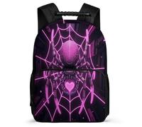 TPISLI Zaino Scolastico Spider Motif Bambini Bambine 5-10 Anni Borsa Scolastica Cyber Punk Style Classe 2-4 Daypack, Tessuto 1680D Schienale Imbottito Natale Scuola
