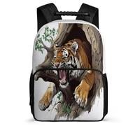 TPISLI Zaino Scolastico Tiger Print per Bambini Bambine 6-11 Anni Borsa Scolastica Animal Motif Scuola Primaria Backpack, Schienale Imbottito Tessuto 1680D Gite Brevi