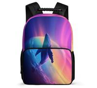 TPISLI Zaino Scolastico Whale Motif per Bambini Bambine 6-10 Anni Borsa Scuola Marine Life Elementare Bookbag, Tessuto 1680D Schienale Imbottito Regalo Compleanno