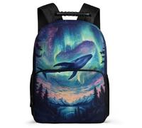 TPISLI Zaino Scolastico Whale Print Ragazzi Ragazze 6-11 Anni Zainetto Sea Creature Elementare Backpack, Dettagli in Feltro Manico Robusto Natale Scuola