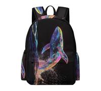 TPISLI Zaino Scolastico Whale Print Scuola Media Studenti Borsa Scolastica Sea Creature 13 Anni Studentesse Cartella Scolastica Leggera, Backpack per Viaggio Gita e Uso Quotidiano