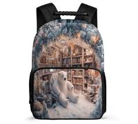 TPISLI Zaino Scolastico Winter Theme Classe 2-4 per Bambini Borsa Scolastica Beautiful Snow Scene 6-11 Anni Daypack, Resistente Leggero Dettagli in Feltro Viaggio Uso Quotidiano