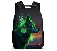 TPISLI Zaino Scolastico Wolf Pattern per Bambino Bambina Classe 2-4 Borsa Scuola Animal Wolves 6-11 Anni School Bag, Dettagli in Feltro Tessuto 1680D Gite Brevi