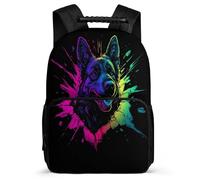 TPISLI Zaino Scolastico Wolf per Ragazzo Ragazza 6-11 Anni Zainetto Animal Wolve Classe 2-4 School Bag, Tasche Laterali Tessuto 1680D Tempo Libero