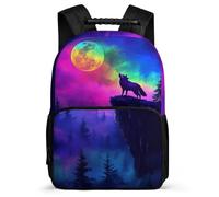 TPISLI Zaino Scolastico Wolf Scuola Primaria per Bambino Bambina, Zainetto Animal Wolve Cartella Scolastica, School Bag, Resistente, Tasche Laterali, Viaggio Uso Quotidiano