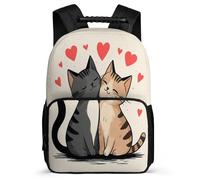 TPISLI Zaino Scuola Cat Design Classe 2-4 per Ragazzo Ragazza Cartella Scolastica Kitten 6-10 Anni Daypack, Resistente Leggero Tessuto 1680D Natale Scuola
