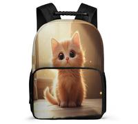 TPISLI Zaino Scuola Cat per Bambino Classe 2-4 Borsa Scolastica Kitten 5-10 Anni School Bag, Schienale Imbottito Dettagli in Feltro Gite Brevi