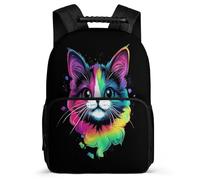 TPISLI Zaino Scuola Colourful Cat Bambini 7-12 Anni Zainetto Kitten Elementare Backpack, Resistente Leggero Schienale Imbottito Viaggio Uso Quotidiano