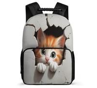 TPISLI Zaino Scuola Cute Cat 3D Pattern per Bambina 5-10 Anni, Borsa Scuola Kitten Motif Zainetto, Daypack, Leggera, Schienale Imbottito, Primaria Tempo Libero