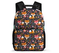 TPISLI Zaino Scuola Fox Print per Ragazzo Ragazza Elementare Borsa Scuola Animal Design 7-12 Anni School Bag, Resistente Leggero Tessuto 1680D Tempo Libero