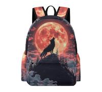 TPISLI Zaino Scuola Full-Moon Wolves Ragazze Classe 6-8 Borsa Scuola Moon Wolf Ragazzi Classe 7-8 Cartella Scolastica Studenti School Bag, Tempo Libero Outdoor Uso Quotidiano