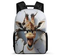 TPISLI Zaino Scuola Giraffe 3D Design Primaria per Ragazzi Ragazze, Zainetto Animal Pattern Borsa Scolastica, Backpack, Resistente, Tasche Laterali, Viaggio Uso Quotidiano