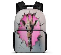 TPISLI Zaino Scuola Giraffe Pattern Classe 3-5 per Studenti, Zainetto Animal Motif Borsa Scolastica, School Bag, Tessuto 1680D, Dettagli in Feltro, Manico Robusto