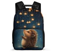 TPISLI Zaino Scuola Hedgehog Design per Bambino Classe 2-4 Borsa Scolastica Cute Little Animal 5-10 Anni School Bag, Schienale Imbottito Dettagli in Feltro Gite Brevi