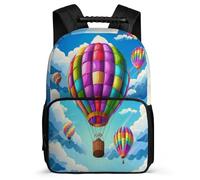 TPISLI Zaino Scuola Hot-air Balloon per Bambino 8-12 Anni Zaino Scuola Landscape Elementare Backpack, Schienale Imbottito Manico Robusto Viaggio Uso Quotidiano