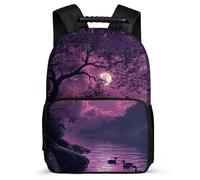 TPISLI Zaino Scuola Landscape per Studenti 6-10 Anni Borsa Scuola Night Scene Classe 2-4 Bookbag, Tessuto 1680D Dettagli in Feltro Regalo Compleanno