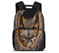 TPISLI Zaino Scuola Owl Illustration per Ragazzo Ragazza 7-11 Anni Zaino Scuola Bird Design Elementare Daypack, Dettagli in Feltro Resistente Leggero Regalo Compleanno