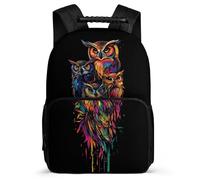 TPISLI Zaino Scuola Owl Motif Classe 3-5 per Studenti, Zainetto Bird Pattern Borsa Scolastica, School Bag, Tessuto 1680D, Dettagli in Feltro, Manico Robusto