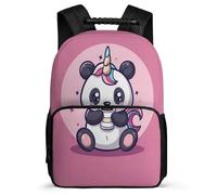 TPISLI Zaino Scuola Panda Pattern Classe 2-4 per Bambino Bambina Cartella Scolastica Panda Pink 6-10 Anni Bookbag, Schienale Imbottito Manico Robusto Tempo Libero