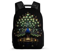 TPISLI Zaino Scuola Peacock per Bambini Classe 2-4 Zaino Scuola Animal Theme 6-11 Anni School Bag, Manico Robusto Resistente Leggero Regalo Compleanno