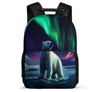TPISLI Zaino Scuola Polar Bear Pattern per Bambina 5-10 Anni, Borsa Scuola Animal Illustration Zainetto, Daypack, Leggera, Schienale Imbottito, Primaria Tempo Libero
