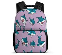 TPISLI Zaino Scuola Sharks per Bambini Classe 3-5 Borsa Scolastica Marine Creature 8-12 Anni Daypack, Manico Robusto Tasche Laterali Ritorno a Scuola