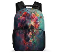 TPISLI Zaino Scuola Skeleton Printed per Bambino Classe 2-4 Borsa Scolastica Skull 5-10 Anni School Bag, Schienale Imbottito Dettagli in Feltro Gite Brevi