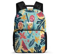 TPISLI Zaino Scuola Summer Tropical Theme per Studenti 6-10 Anni Borsa Scolastica Fruits Classe 1-3 Daypack, Dettagli in Feltro Schienale Imbottito Gite Brevi
