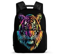 TPISLI Zaino Scuola Tiger Design Primaria per Bambini Bambine, Zainetto Animal Print Borsa Scolastica, Daypack, Resistente, Tasche Laterali, Viaggio Uso Quotidiano