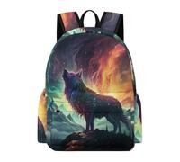 TPISLI Zaino Scuola Wolf Pattern Bambina 9 Anni Borsa Scolastica Animal Wolves Bambini Classe 3-5 Cartella Scolastica Elementare School Bag, Tempo Libero Outdoor Uso Quotidiano
