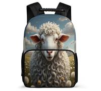 TPISLI Zaino Sheep Motif per Bambini Bambine Elementare Borsa Scuola Animal 5-10 Anni Daypack, Dettagli in Feltro Tasche Laterali Ritorno a Scuola