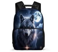 TPISLI Zaino Wolf Pattern per Ragazzi Ragazze Classe 3-5 Zainetto Animal Wolves 6-10 Anni School Bag, Dettagli in Feltro Schienale Imbottito Tempo Libero