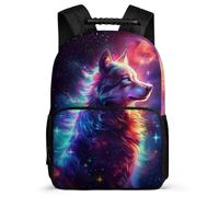 TPISLI Zaino Wolve Motif Bambini Bambine 5-10 Anni Cartella Scolastica Animal Wolf Pattern Classe 1-3 School Bag, Manico Robusto Dettagli in Feltro Tempo Libero