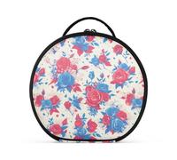 tplaotee 4 luglio Giorno dell'Indipendenza rose rosse e blu Borsa per il trucco Accessori da viaggio Grande borsa cosmetica per borsa con divisori regolabili 11 IN