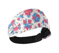 tplaotee 4 luglio Giorno dell'Indipendenza Rose Rosse e Blu Raffreddamento donne fasce moda elastico tennis fasce per il sudore per Yoga Ciclismo escursionismo tennis