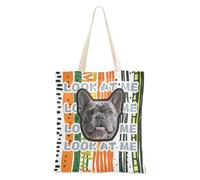 tplaotee Arancione e Verde Motivo A Righe Doodle Art Personalizzato Pet Avatar su Tote Bag Tela Immagine Personalizzata Borsa della spesa Tote Bags Bulk Per Le Donne spazi vuoti