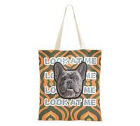 tplaotee Arancione Verde Forma Astratta Personalizzato Pet Avatars su Tela Media Tote Personalizzato Immagine Tela Tote Bag Con Tasche Tote Canvas Tote Bulk Per Lady Blanks