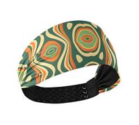 tplaotee Arancione Verde Modello Astratto Linee Raffreddamento Palestra Fasce per le donne Elastiche fasce per il sudore per Ciclismo Yoga basket Pallav