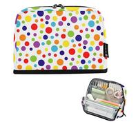 tplaotee Arcobaleno puntini colorati matita custodia per il trasporto di grande capacità borsa per il trucco leggero borsa multiuso per ragazzi adolescenti viaggio bolsa para herramientas