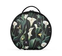 tplaotee Art Calla Lily fiore verde e whitoiletry Bag verticale autoportante leggero grande borsa per il trucco con divisori regolabili 27,9 cm