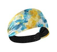 tplaotee Astratto Acquerello Fiore Giallo Limone Azzurro Traspirante Fascia sportiva Elastica Testa Fasce per il sudore per le donne per Corsa Palestra Escursioni Calcio