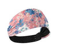 tplaotee Astratto Acquerello Fiore Luce Corallo Blu Raffreddamento Yoga Fascia Elastica per la testa per Yoga Ciclismo Calcio make up