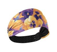tplaotee Astratto Arancione Viola Viole Del Pensiero Fiori Raffreddamento Donne Fasce Elastiche per Capelli per Uso quotidiano Ciclismo make up escursionismo