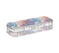 tplaotee Astratto Oceani Nuvole Colorato Progettato Plastica Matita Box Trasparente Doppio Deck Hard Box Penne Caso Per Forniture di Cancelleria Con Coperchio