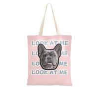 tplaotee Avatar dell'animale domestico su misura rosa chiaro su tela Tote Bag Immagine personalizzata Borse della spesa in tela Borse di Tote Bulk per gli insegnanti Plain